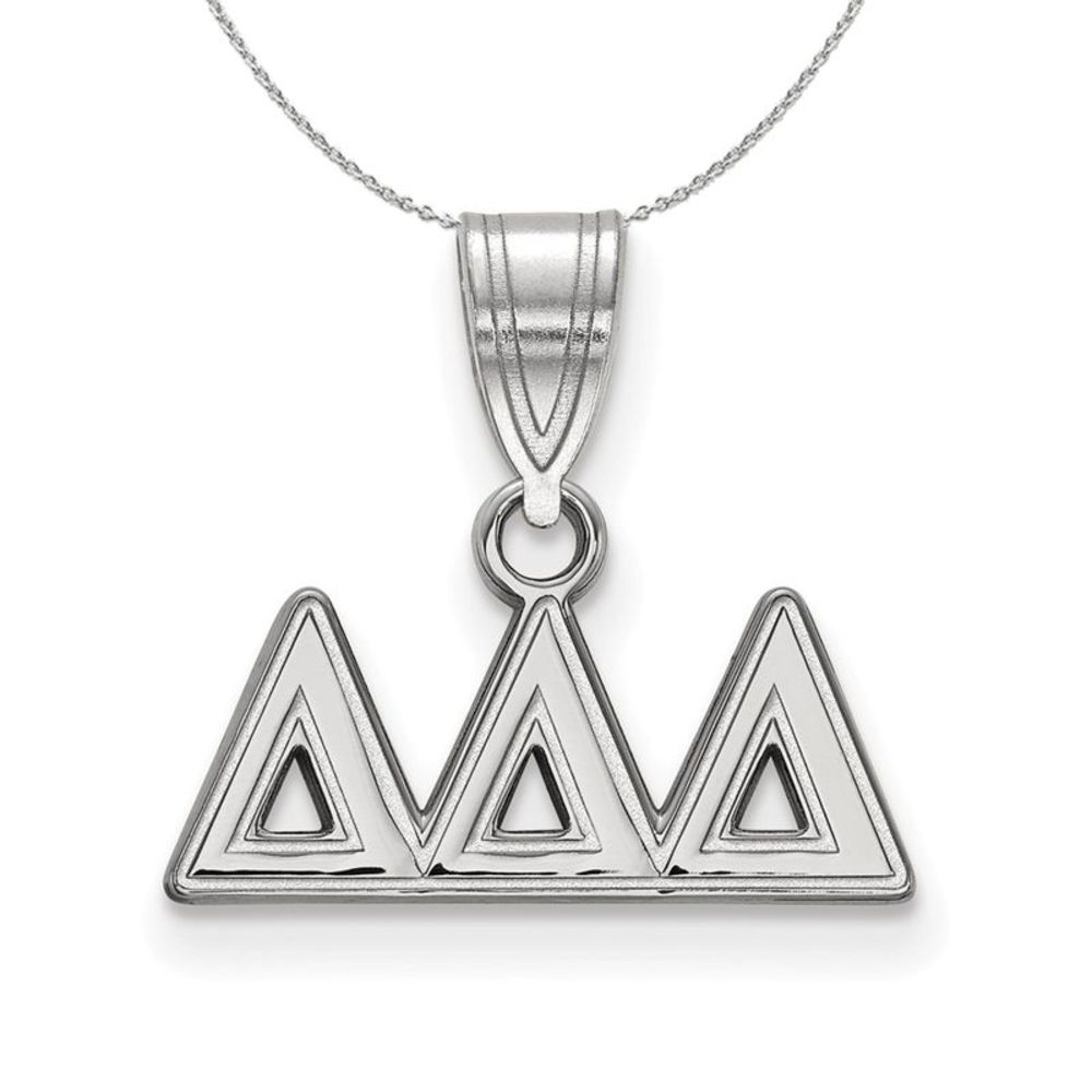 Sterling Silver Delta Delta Delta Medium Greek Necklace - 20 Inch